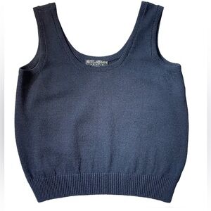 ST. John Basic black Santana Knit Crop Tank Top